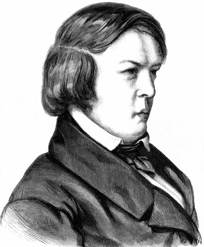 Schumann, Robert , německý hudební skladatel, narozen 08. 06. 1810 ve Zwickau, zemřel 29. 07. 1856 v Endenichu u Bonnu, dřevoryt kolem roku 1860 od Unbekannter Künstler