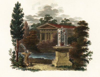 Vědecké vynálezy Stephena Halese v zahradě. 1802 (rytina) od Unbekannter Künstler