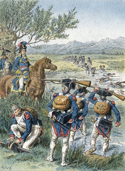Druhá bitva o Curych, Limmat Crossing (1799) od Unbekannter Künstler