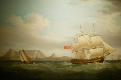 Loď před Kapským Městem v Jižní Africe. Malování. Národní muzeum kultury, Pretoria, Jižní Afrika od Unbekannter Künstler