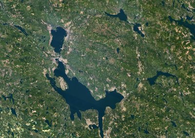 Siljan Meteor Impact Crater, Švédsko, True Color Satellite Image od Unbekannter Künstler