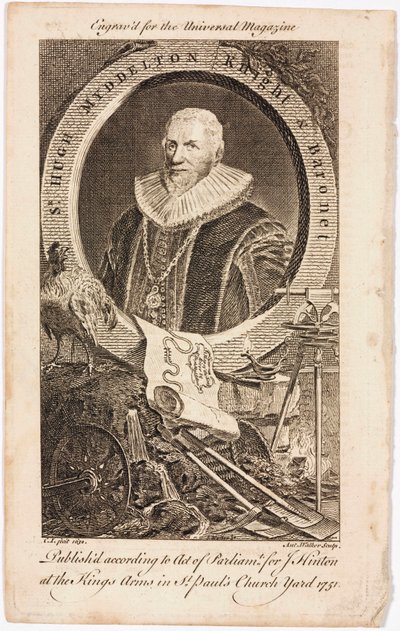 Sir Hugh Myddelton, velšský zlatník a inženýr, c 1620s od Unbekannt