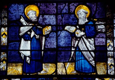 St Peter and St Paul, vitráže z převorského kostela, Le Bourget du Lac, Savoy, Francie od Benjamin Baud