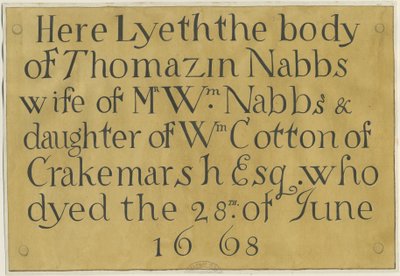 Stafford - mosazný náhrobek v kostele sv. Marie: kresba, nd [?19. století] od Unbekannt