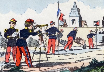 Stalkeři. Rytina v "Dětské vojenské abecedě"". Snímky Pont-a-Mousson, cca 1890. 20 stran. Slunce: 28,5 x 21 cm od Unbekannt