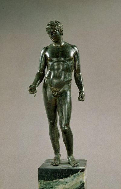 Socha Merkura, adaptace řeckého Discophoros Polyclitus, římský, 25-50 nl (bronz) od Unbekannt