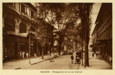 Pohled na ulici v Saigonu od Unbekannter Künstler