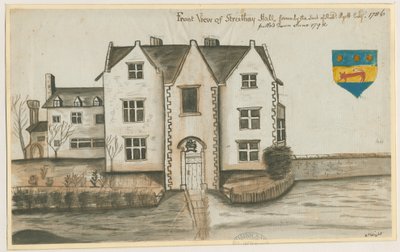 Streethay Hall: malba vodovými barvami, 1786 od Unbekannt