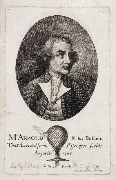 Stuart Amos Arnold, anglický letec, c 1785 od Unbekannt