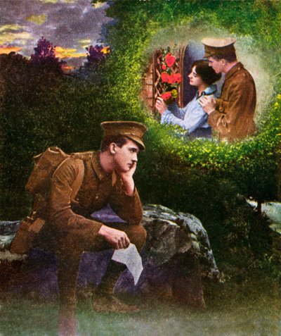 Sladká Adeline - série pohlednic od Unbekannter Künstler