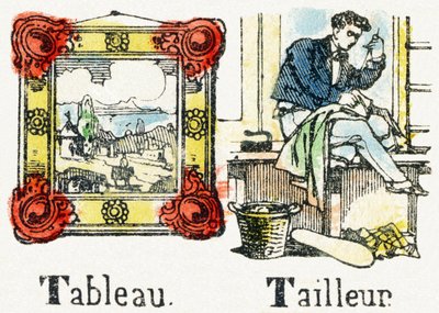 T - Tableau Tailleur - Child Entertainment Alphabet c.1890 (litografie) od Unbekannt