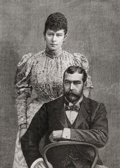 Vévoda a vévodkyně z Cornwallu, George V a jeho manželka Marie z Tecku. od Unbekannt
