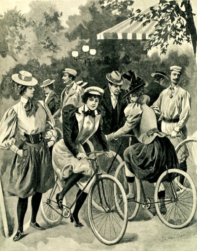 Móda jízdních kol v Bois de Boulogne od Unbekannter Künstler