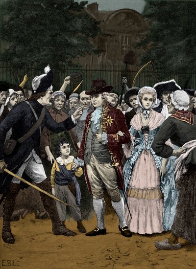 Francouzská královská rodina na cestě na shromáždění 1792 od Unbekannter Künstler