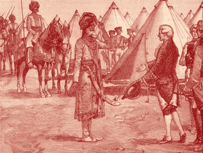 Velký Mughal, vstupující do anglického tábora od Unbekannter Künstler