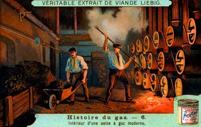 Historie plynu: Interiér moderní plynárny od Unbekannter Künstler
