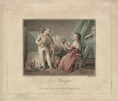 The Music, c.1780 (gravírování) od Unbekannter Künstler