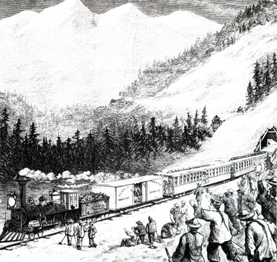 Pacifická železnice v pohoří Sierra Nevada. od Unbekannt