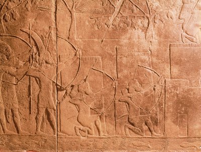 Obléhání Alammu armádou Senacheriba (704-681 př.nl) detail z panelu z jihozápadního paláce v Ninive, cca 700 př.nl (sádra) (viz také 85704) od Unbekannt