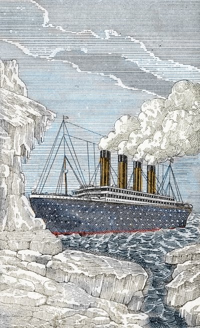 Loď Titanic narazila 14. dubna do ledovce od Unbekannter Künstler
