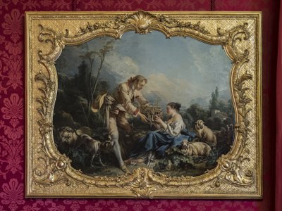 Samolibý pastor nebo klec. Obraz Francoise Bouchera (1703-1770). Princeznin průvod nebo přehlídková místnost. Hotel de Soubise, Paříž od Unbekannt
