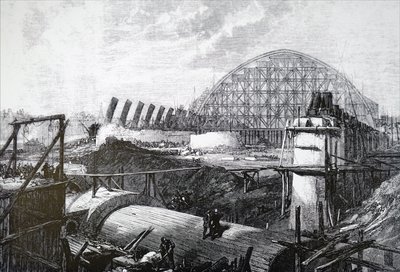 Výstavba železniční stanice St Pancras od Unbekannt
