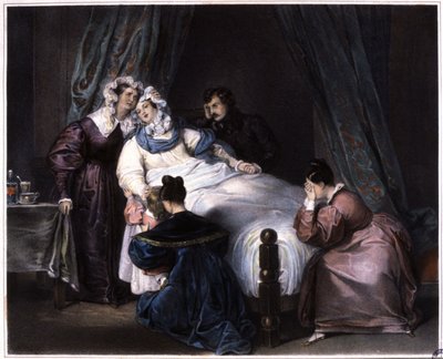 Nenapravitelná ztráta, i mrtvý při porodu, asi 1840 (litografie) od Unbekannter Künstler