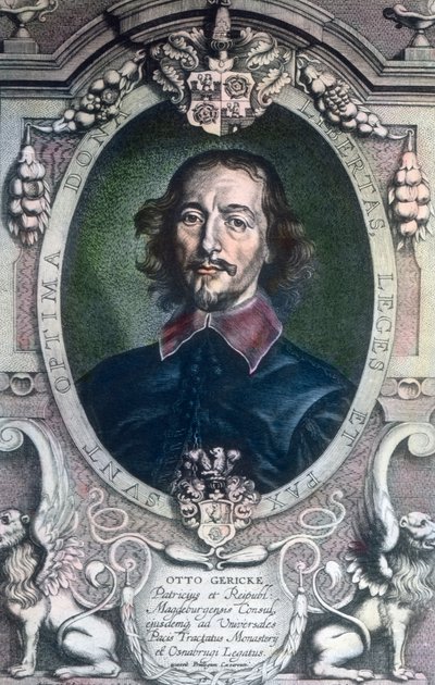 Starosta města Magdeburg, Otto von Guericke, byl také známý jako politik, právník, fyzik a vynálezce. od Unbekannter Künstler