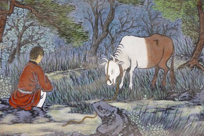 Deset pasteveckých obrázků zenového buddhismu představuje fáze osvícení Pasení vola, Soul, Coree du Sud od Unbekannt
