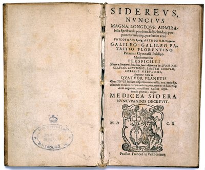 Titulní strana z Galileovy knihy o astronomické teorii od Unbekannt