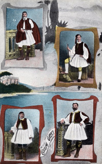 Tradiční řecké mužské kostýmy - pohlednice 1914-1918 od Unbekannt