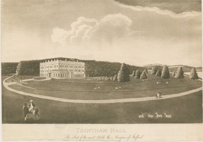 Trentham Hall: rytina akvatinty od Unbekannt