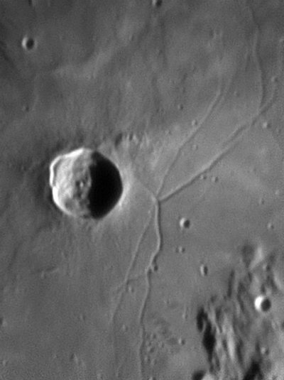 Kráter Triesnecker a Rille od Unbekannter Künstler