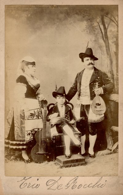 Bocchi Trio, Lombardie, cca 1880 (černobílá fotografie) od Unbekannter Künstler