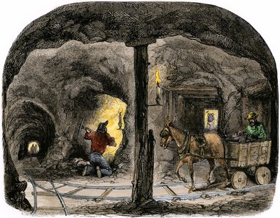 Tunel v kalifornském dole od Unbekannter Künstler