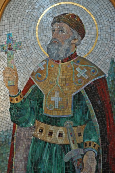 Ukrajina, Kyjev, pravoslavná katedrála a klášter sv Illjaa (byzantský), mozaika sv. Vladimíra od Unbekannter Künstler