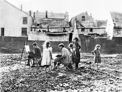 Spojené království : Artists Painting By the River Torridge. Appledore, Devon od Unbekannt