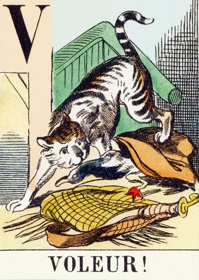 V: Voleur! - The Hunting Alphabet, c.1890 (rytina) od Unbekannt