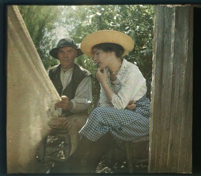 Vendée malebné: lecon de filet, srpen-1919, Longeville, Francie - Autochrom anonymní od Unbekannter Künstler
