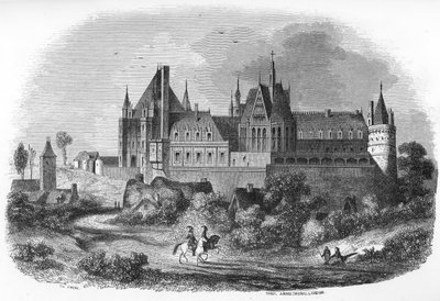 Pohled na hrad Gaillon v Normandii. 19. století (rytina z knihy "Mysteres des vieux chateaux de France" od Le Francois). od Unbekannter Künstler