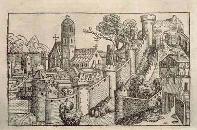 Pohled na starověké město Alexandrie z knihy rytin s názvem „Liber Chronicarum“ od H. Schedela od Unbekannter Künstler