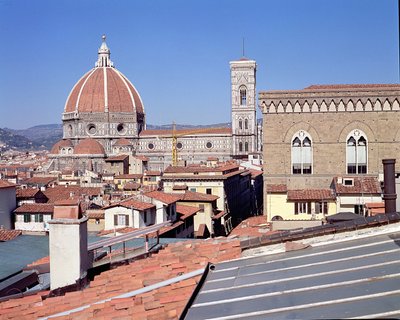 Pohled na katedrálu, Campanile a Orsanmichele (foto) od Unbekannt