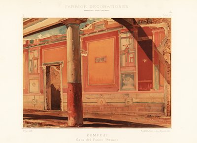 Pohled na dům opilého fauna, Pompeje. 1896 (chromolitograf) od Unbekannter Künstler