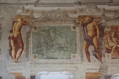 Pohled na fresky od Sisto Badalocchio Rosa, palác Bentivoglio, Gualtieri, Emilia Romagna, Itálie (foto) od Unbekannter Künstler