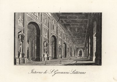 Pohled na interiér archbaziliky sv. Jana Lateránského, S. Giovanni Laterano, Řím od Unbekannt