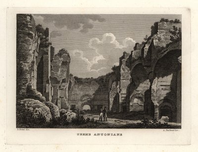 Pohled na ruiny lázní Caracalla, Terme Antoniane, Řím od Unbekannt