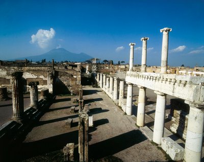 Blick auf das Forum von Pompeji und den Vesuv von 