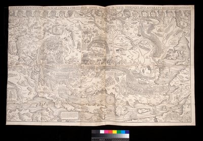 Nástěnná mapa tureckého tažení z roku 1529 od Johanna Haselberga (fl. 1514–37) a Christopha Zella († 1590), Norimberk od Unbekannt