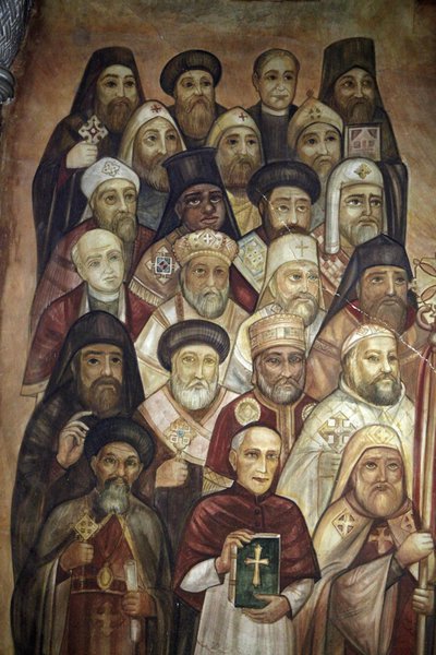 Nástěnná malba v koptské svatyni svatého Marka, Abbassya Le Caire Egypte od Unbekannt