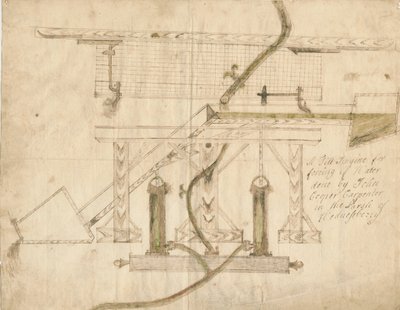 Wednesbury - A Tilt Engine: kresba perem a tuší, nd [c 1710] od Unbekannt